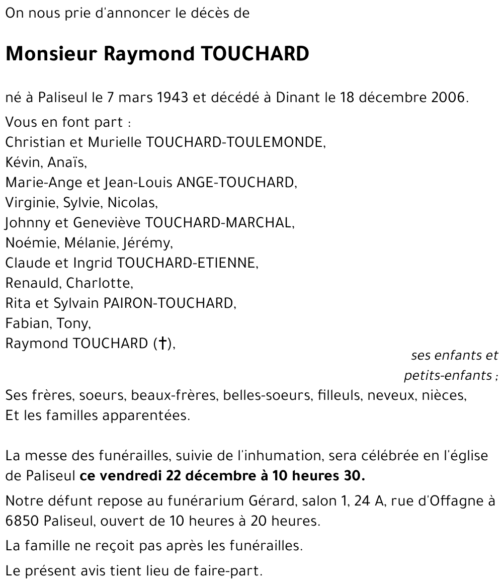 Raymond TOUCHARD