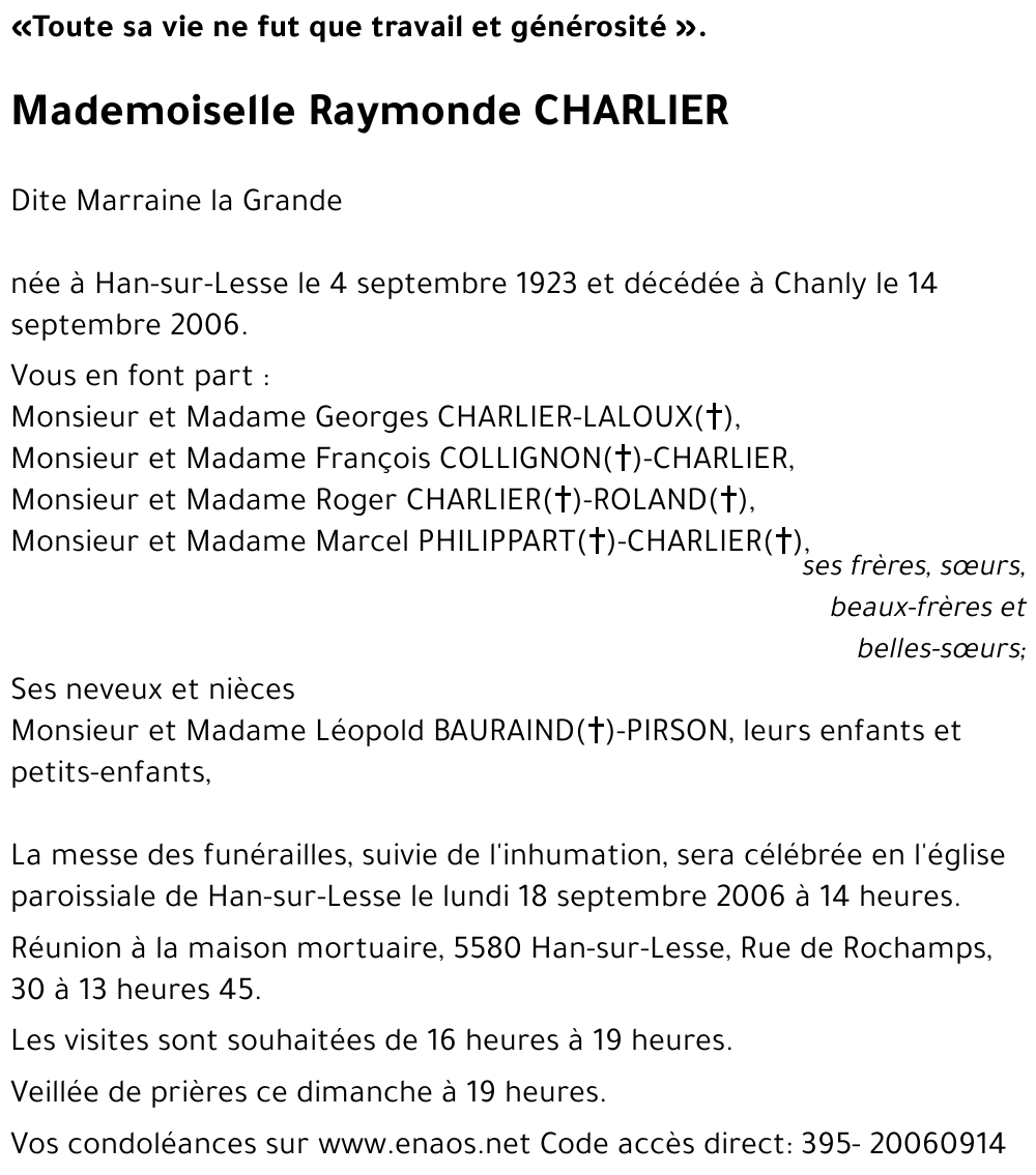 Raymonde CHARLIER