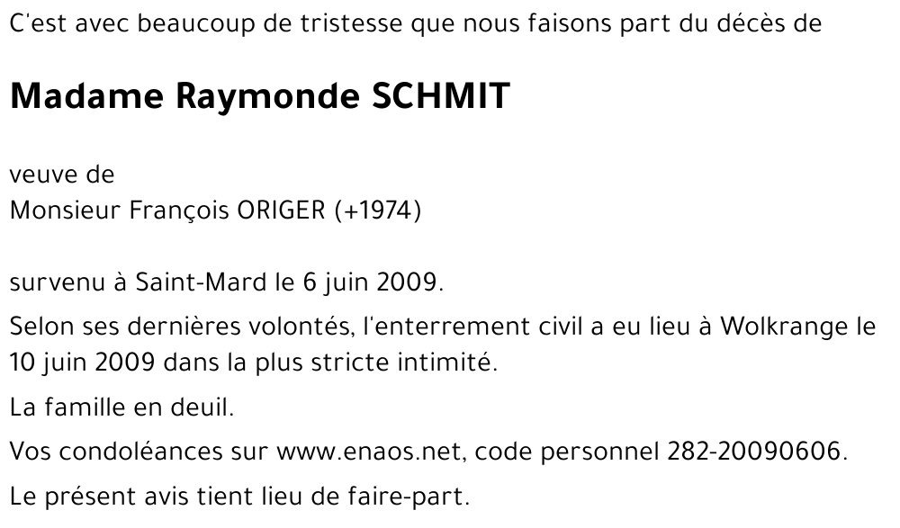 Raymonde SCHMIT