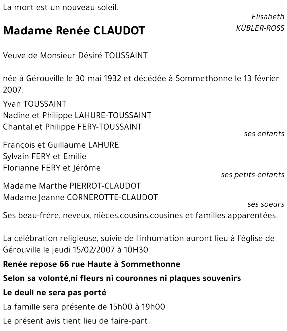 Renée CLAUDOT