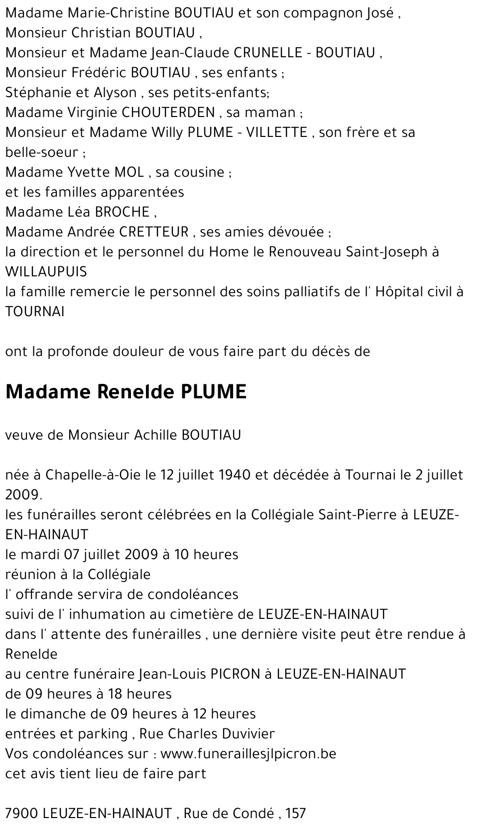 Renelde PLUME