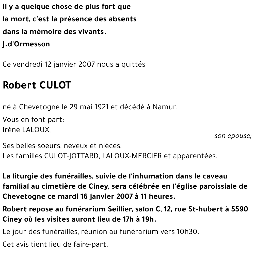 Robert CULOT