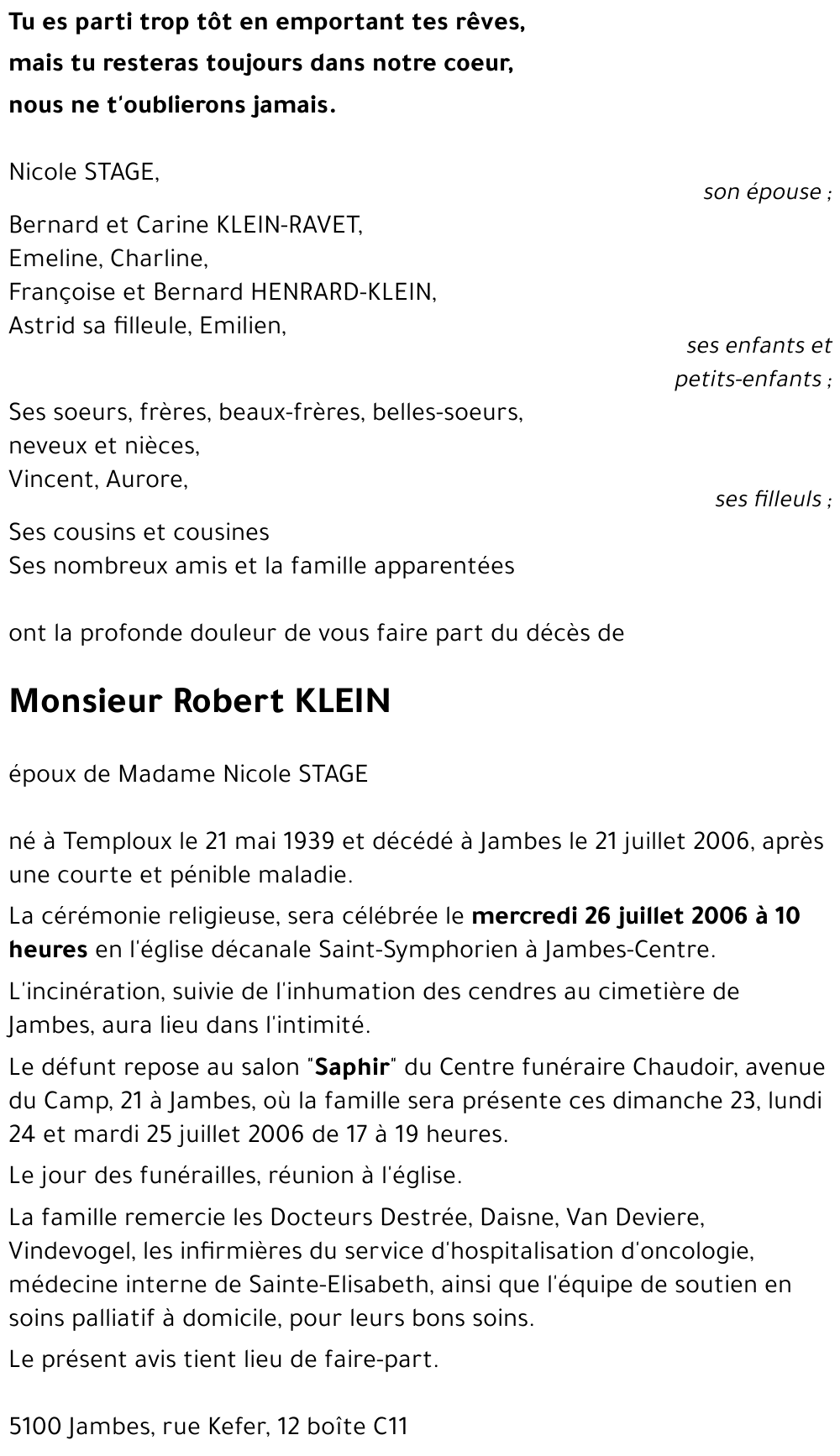 Robert KLEIN