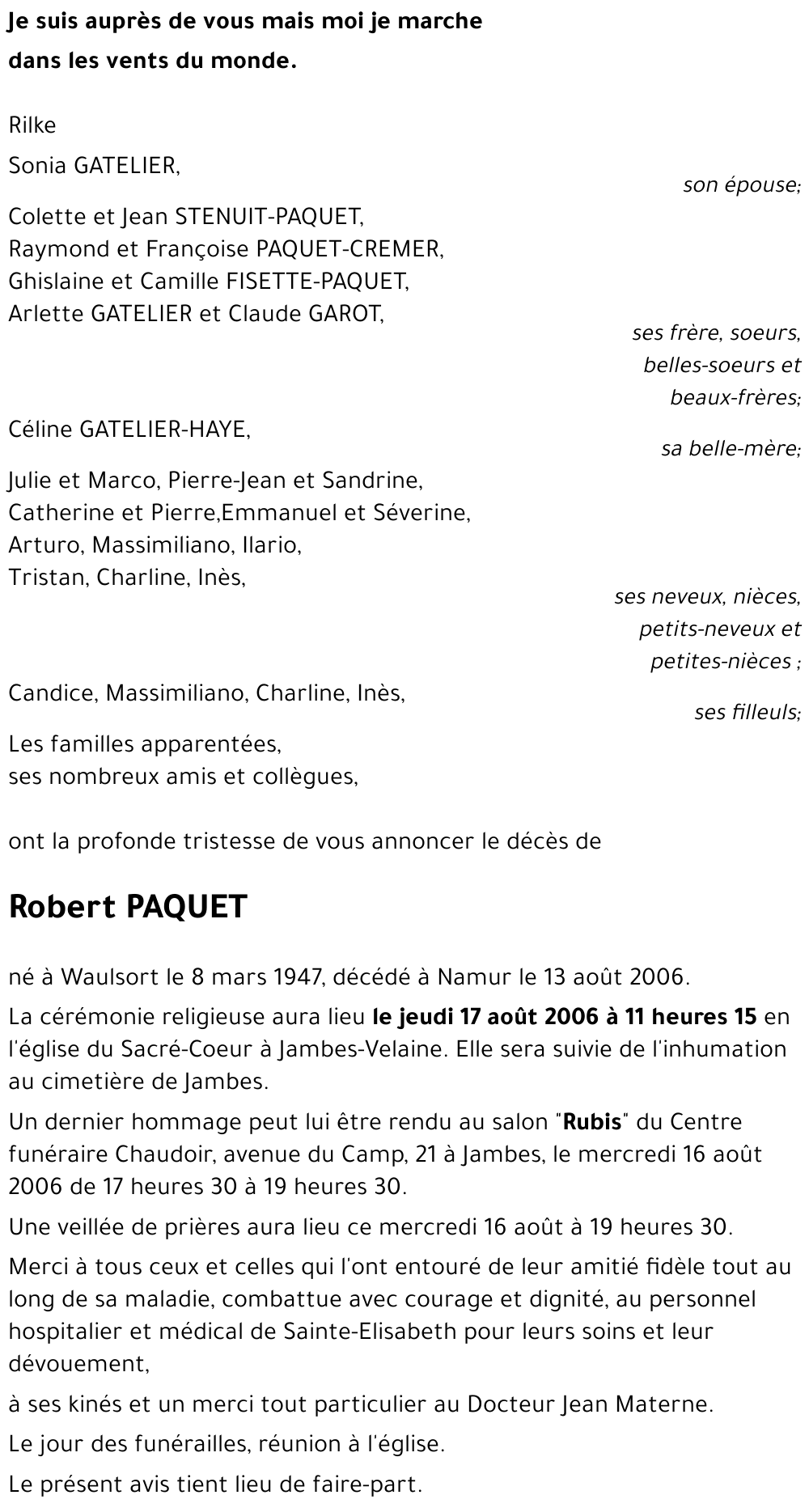 Robert PAQUET