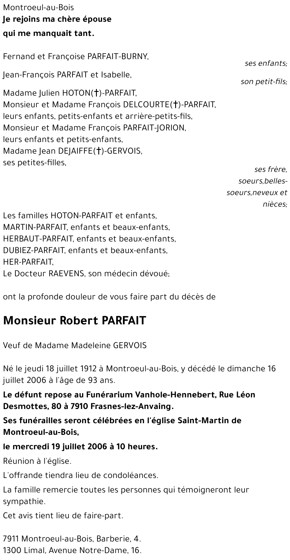 Robert PARFAIT