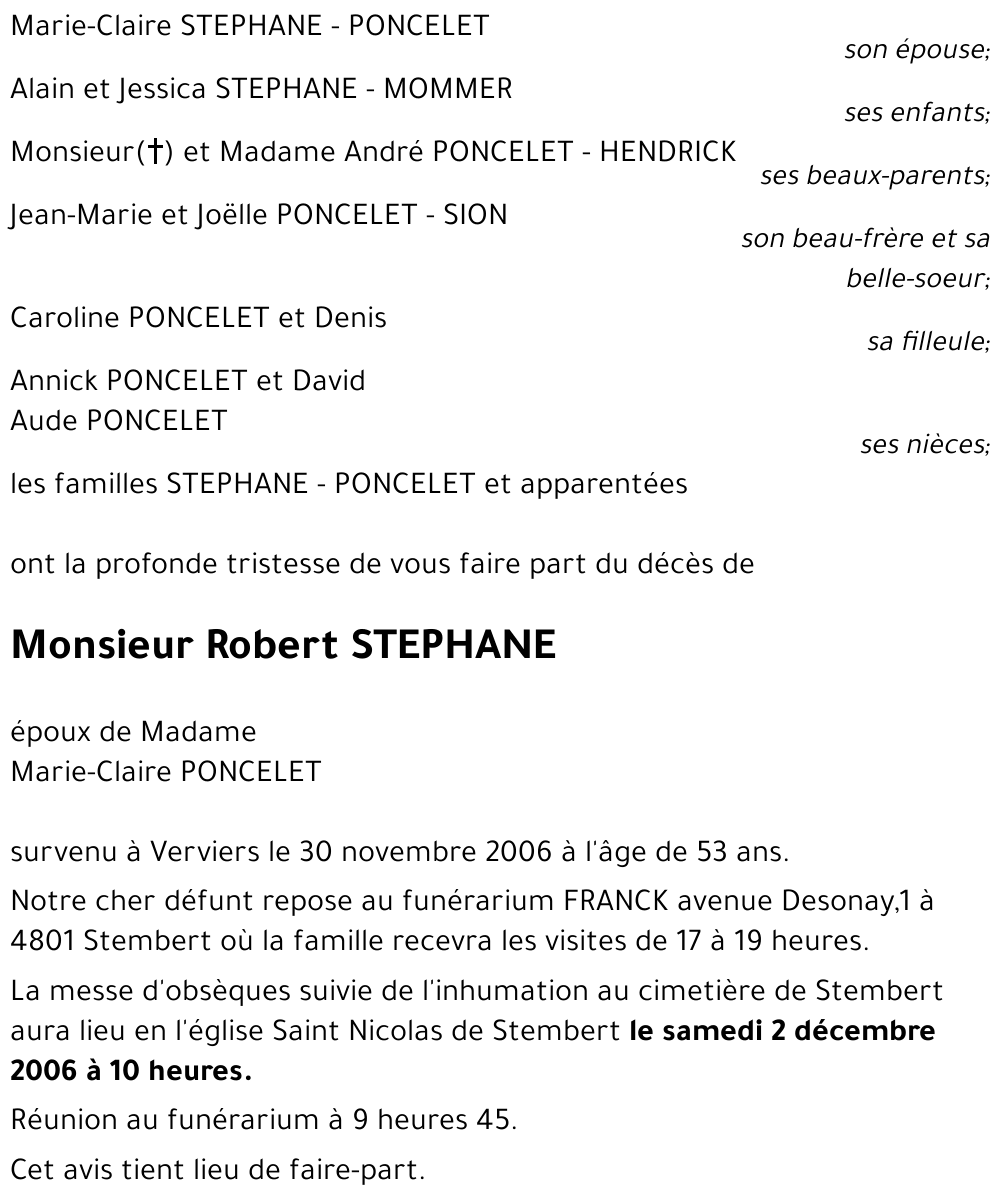 Robert STEPHANE