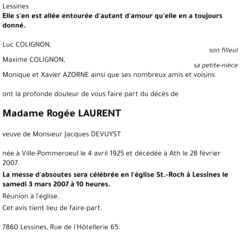 Rogée LAURENT