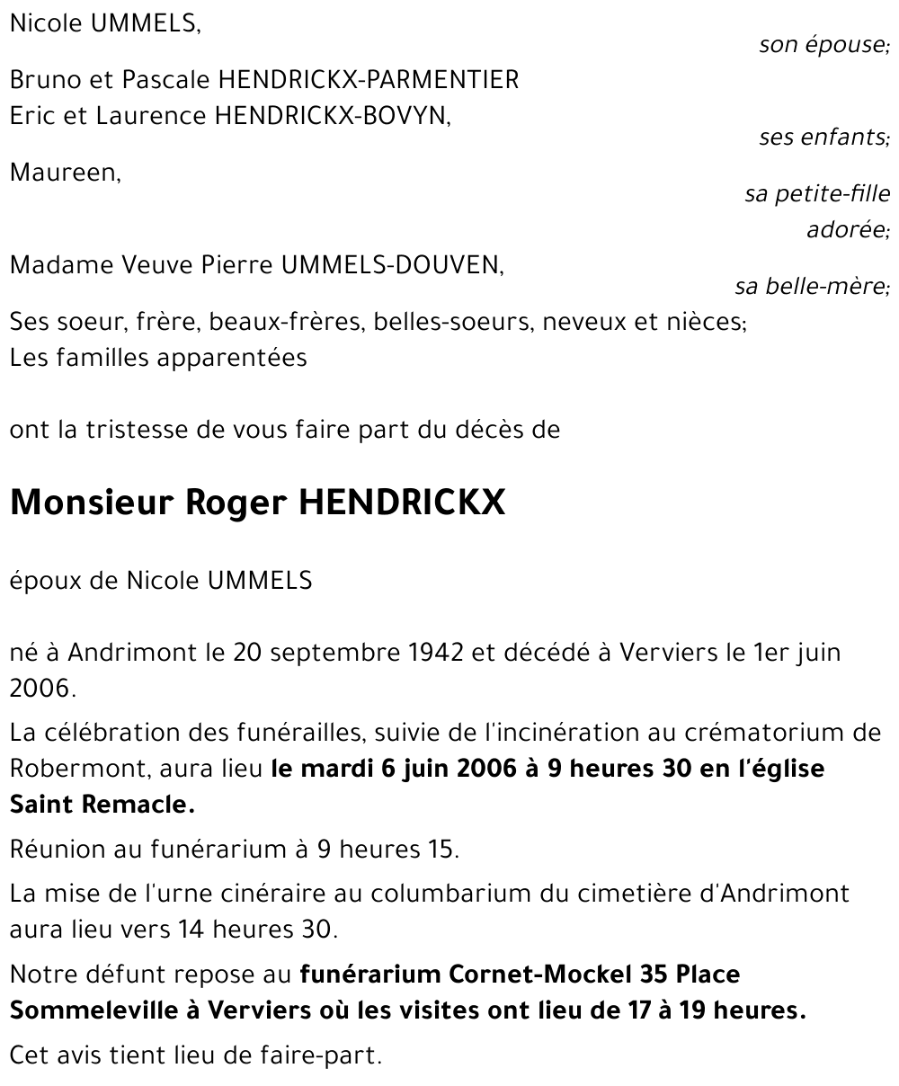 Roger HENDRICKX