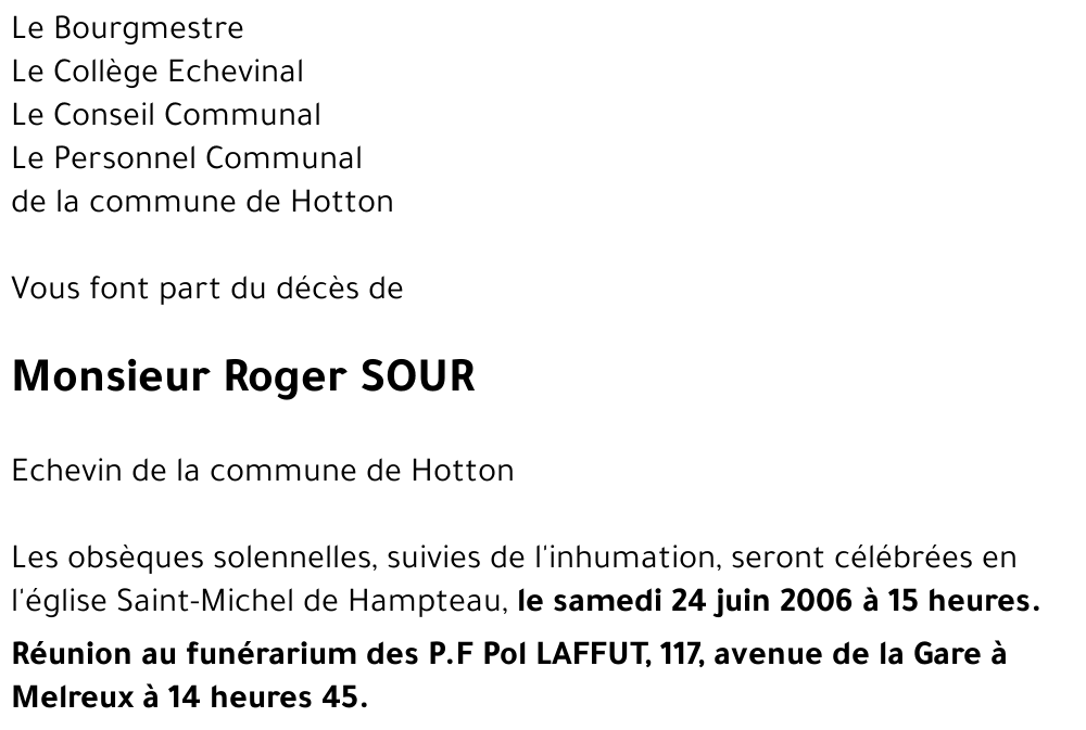 Roger SOUR