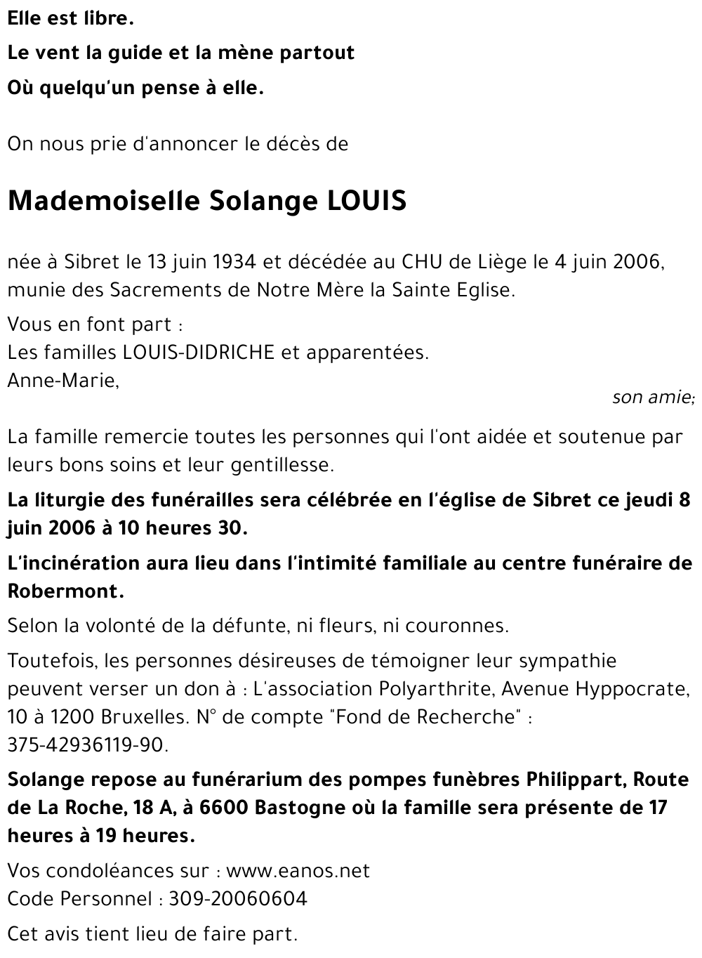 Solange LOUIS