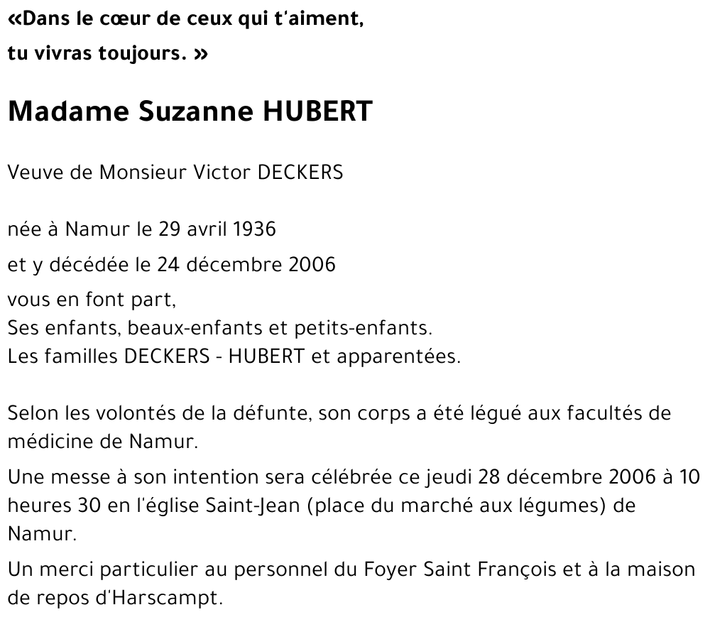 Suzanne HUBERT