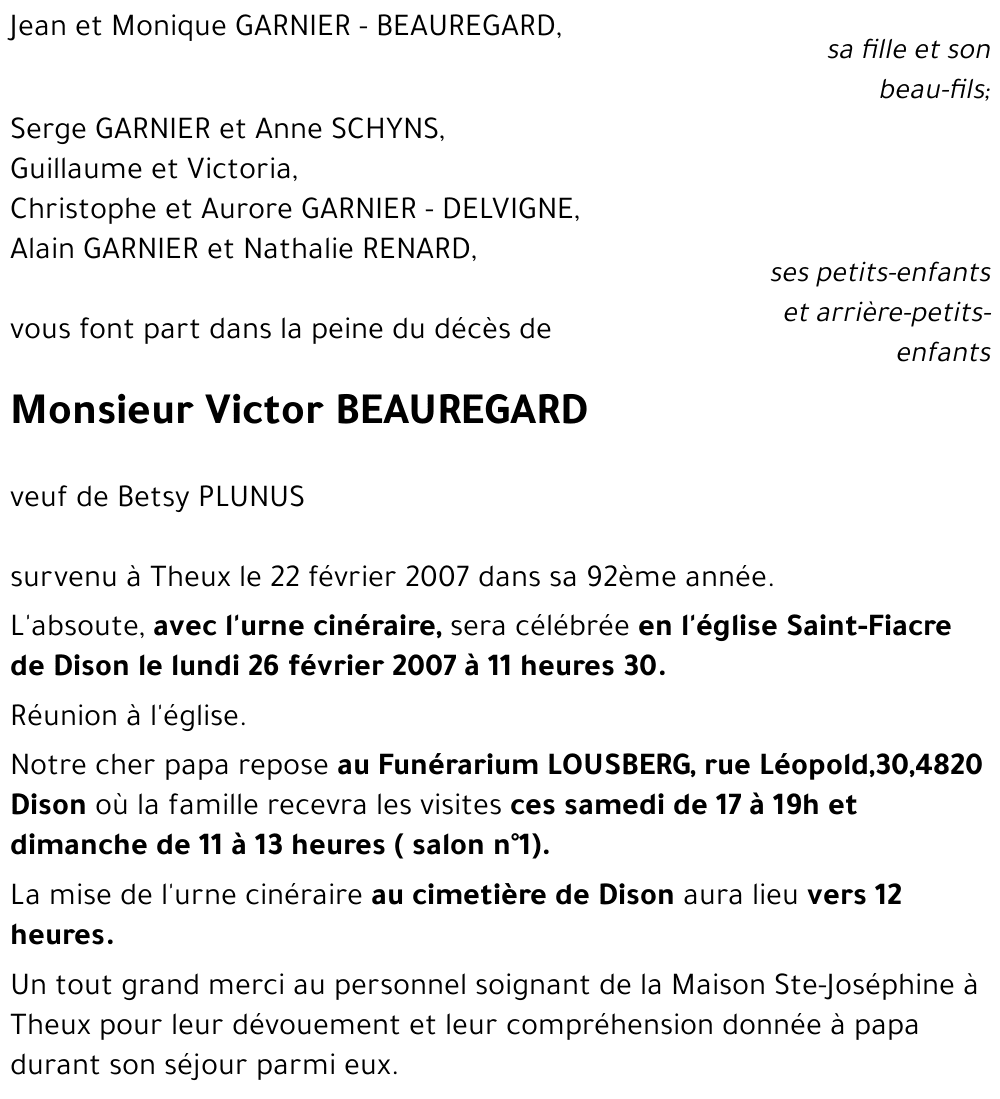 Victor BEAUREGARD