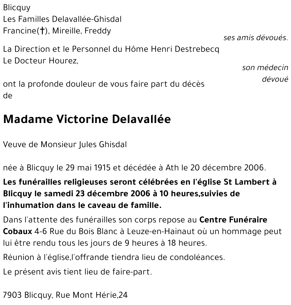 Victorine Delavallée