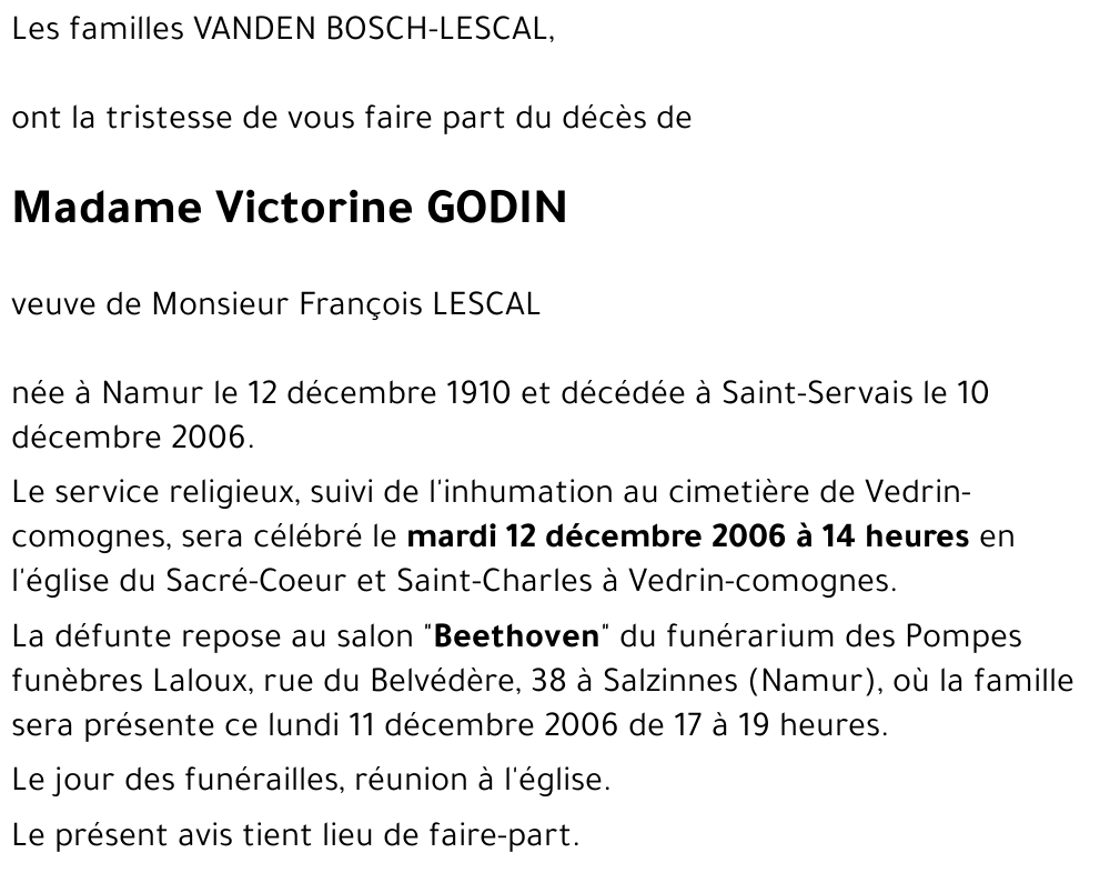 Victorine GODIN