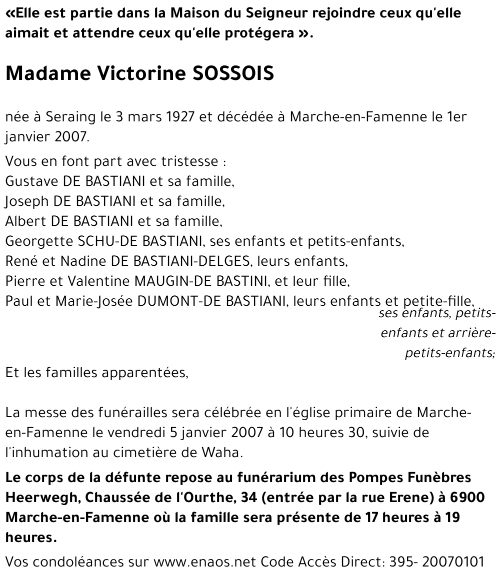 Victorine SOSSOIS