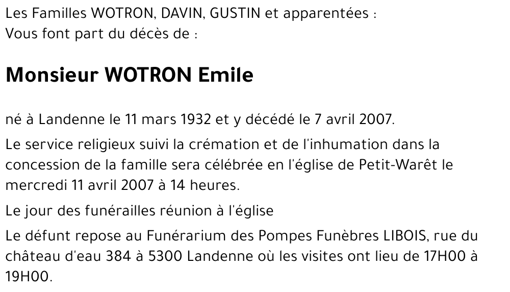 WOTRON Emile