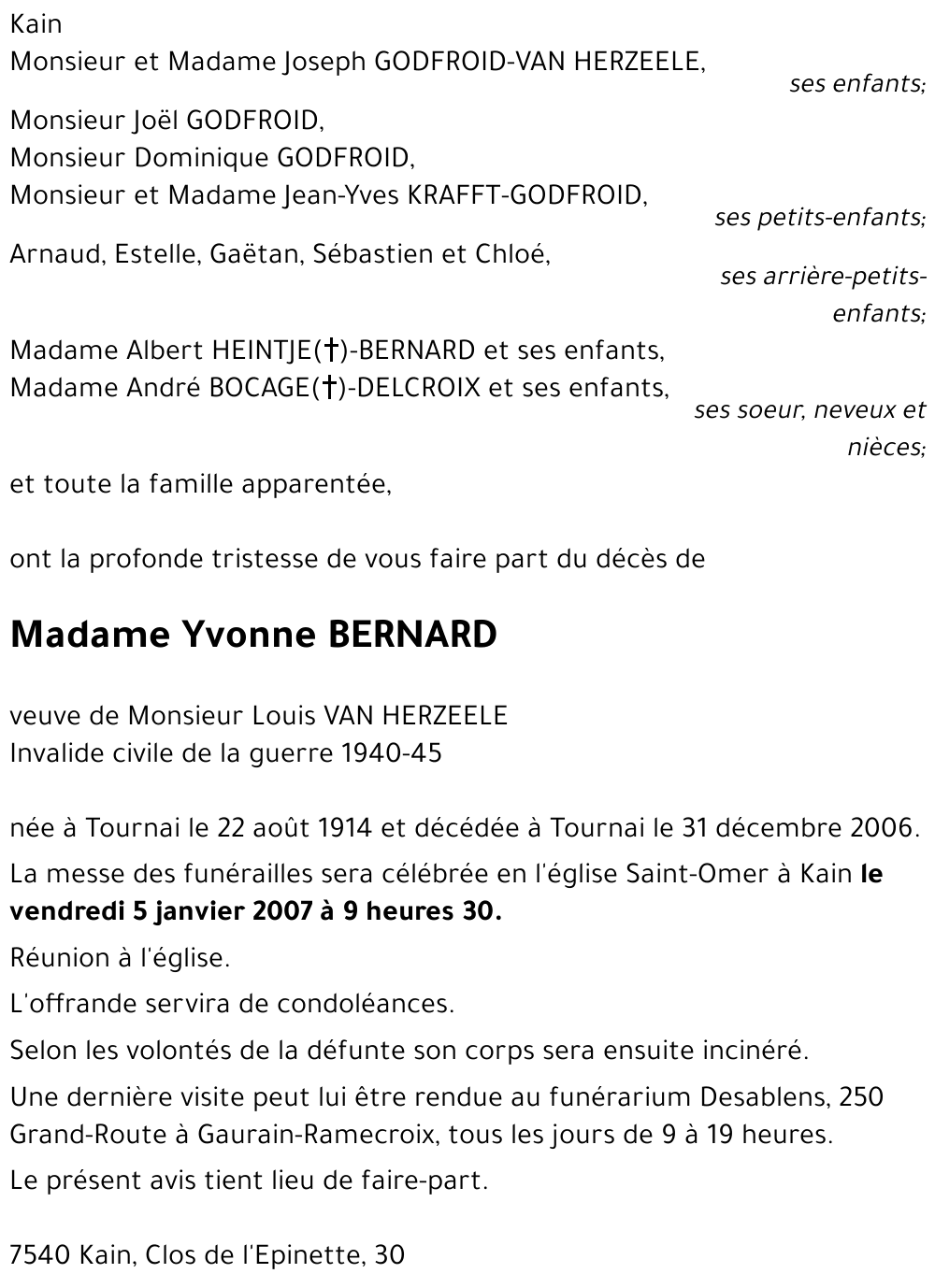 Yvonne BERNARD