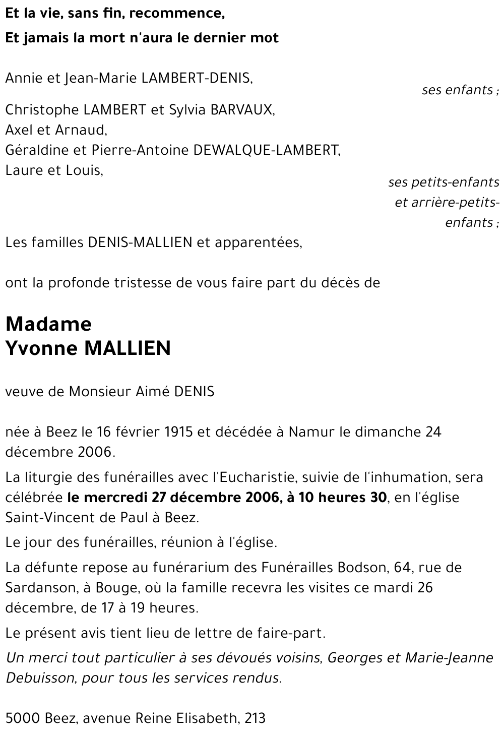 Yvonne MALLIEN