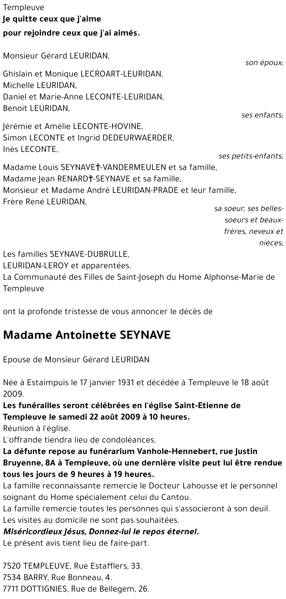 Antoinette SEYNAVE