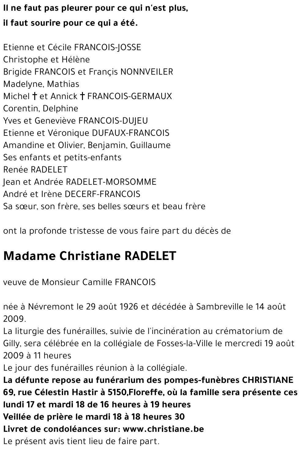 Christiane RADELET