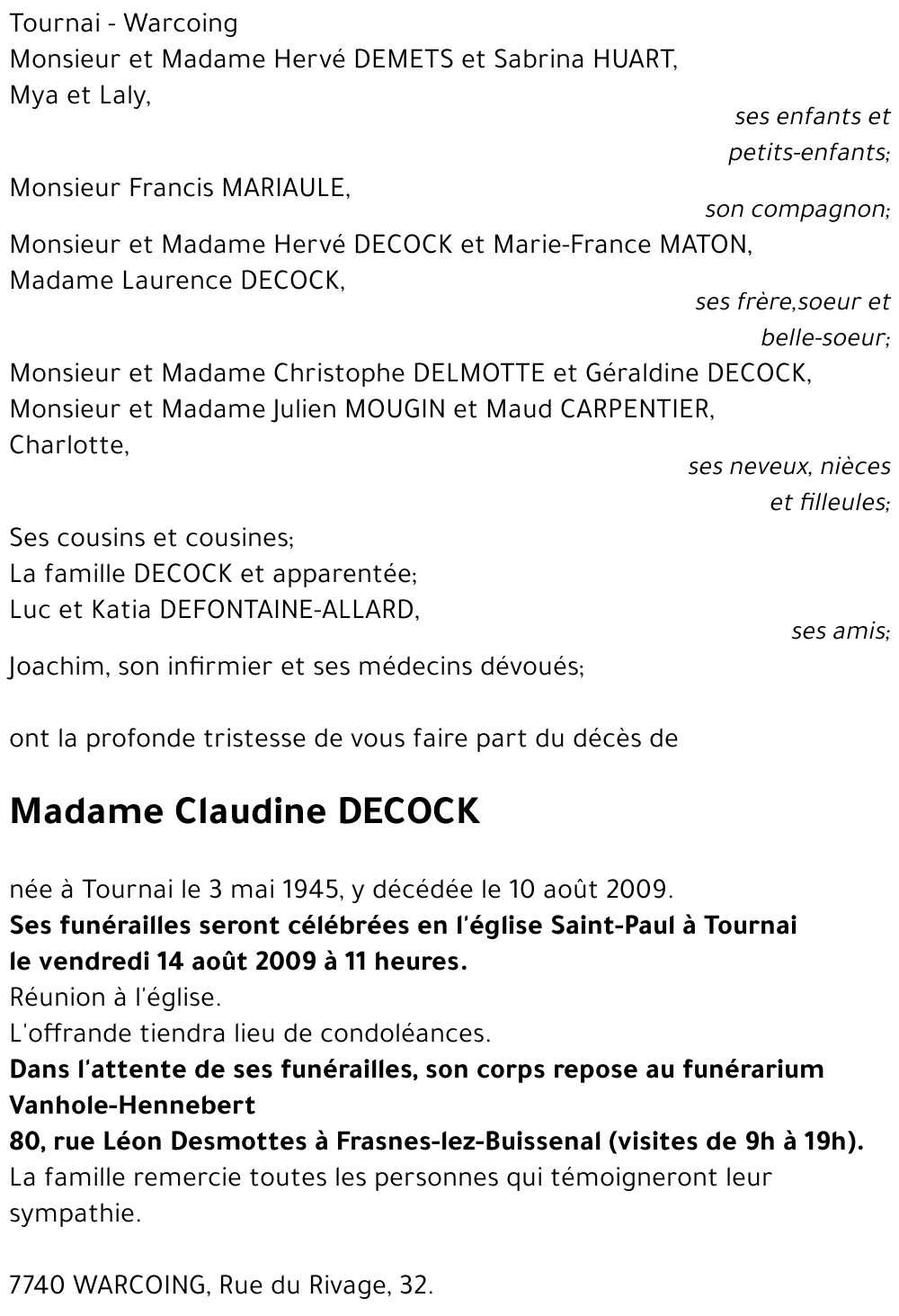 Claudine DECOCK