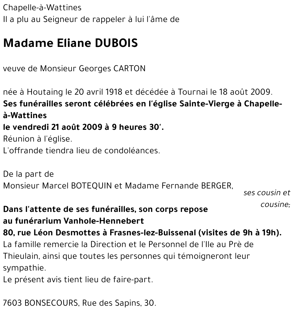 Eliane DUBOIS