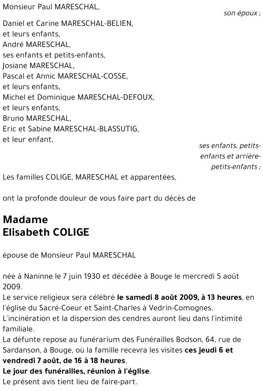 Elisabeth COLIGE