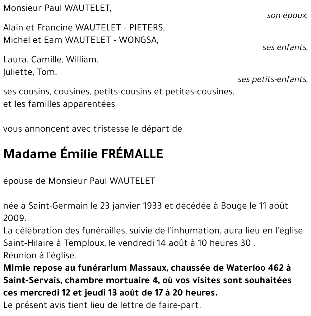 Émilie FRÉMALLE