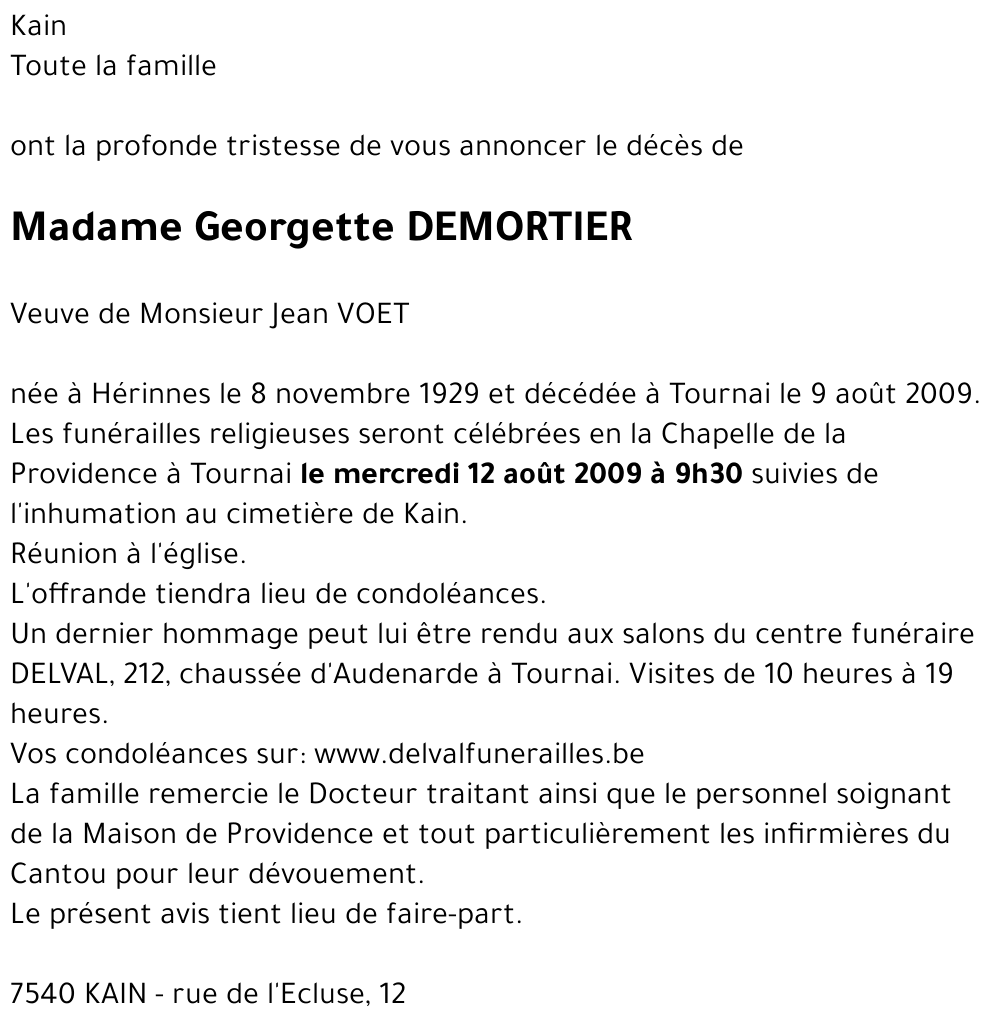 Georgette DEMORTIER