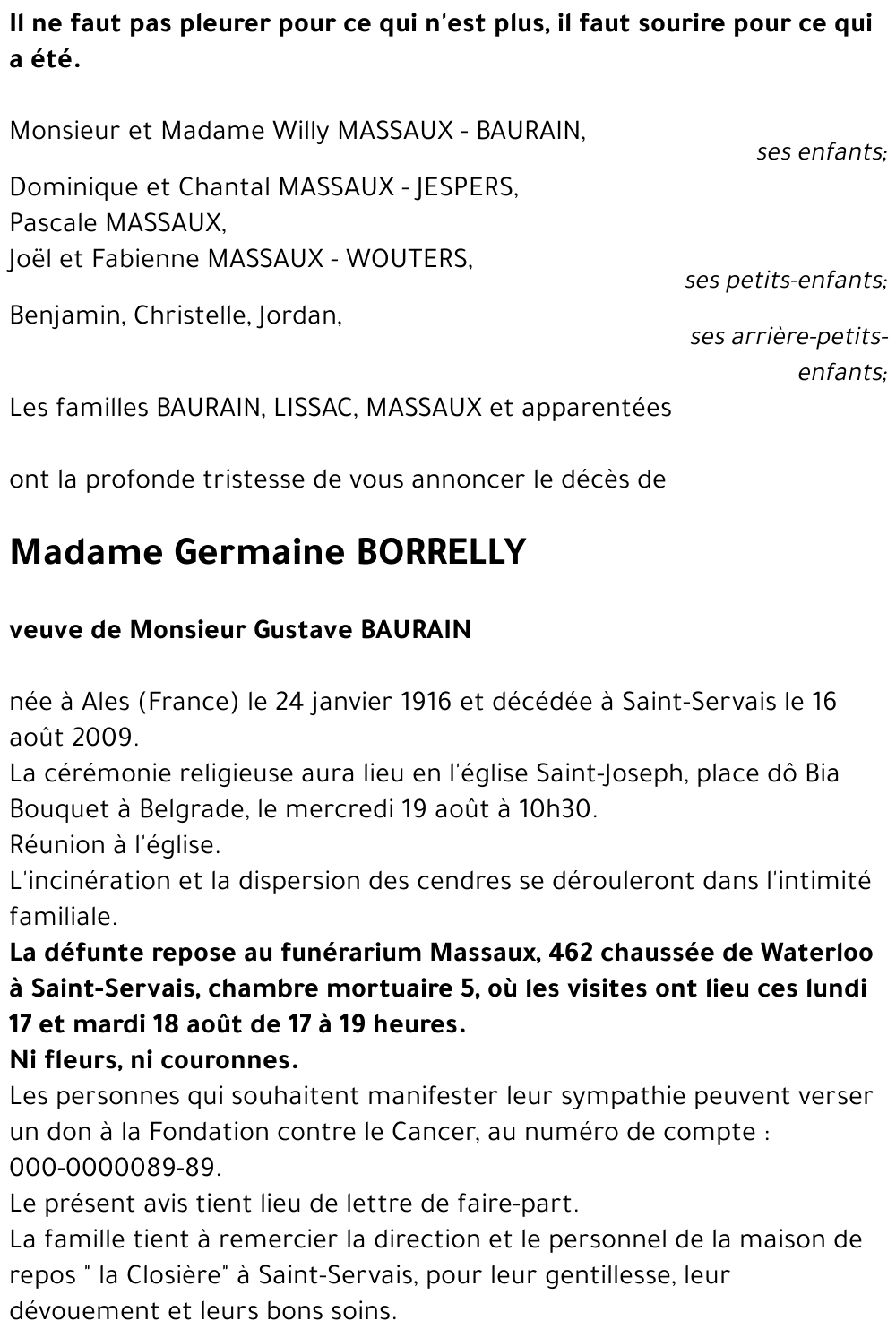 Germaine BORRELLY