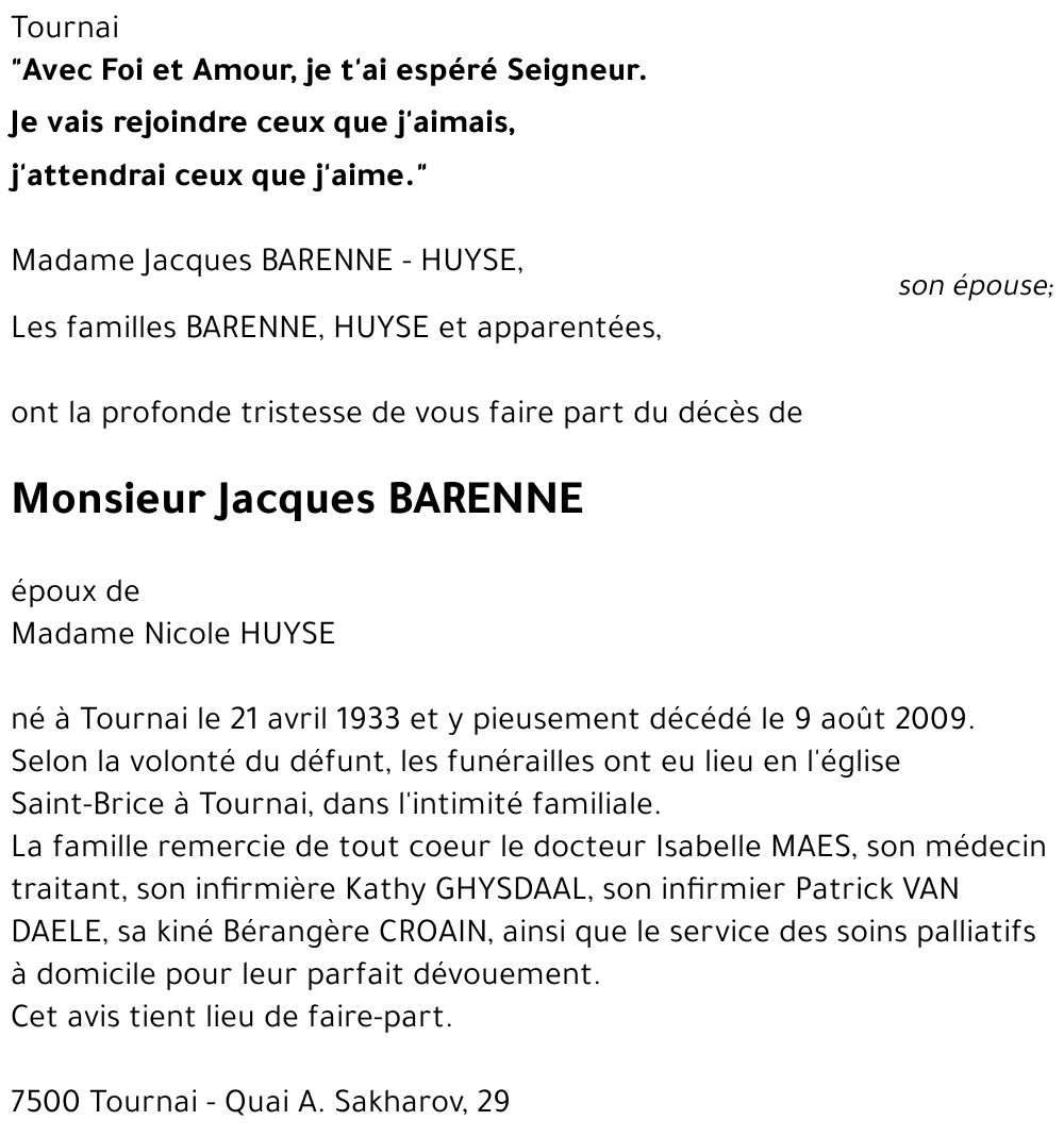 Jacques BARENNE