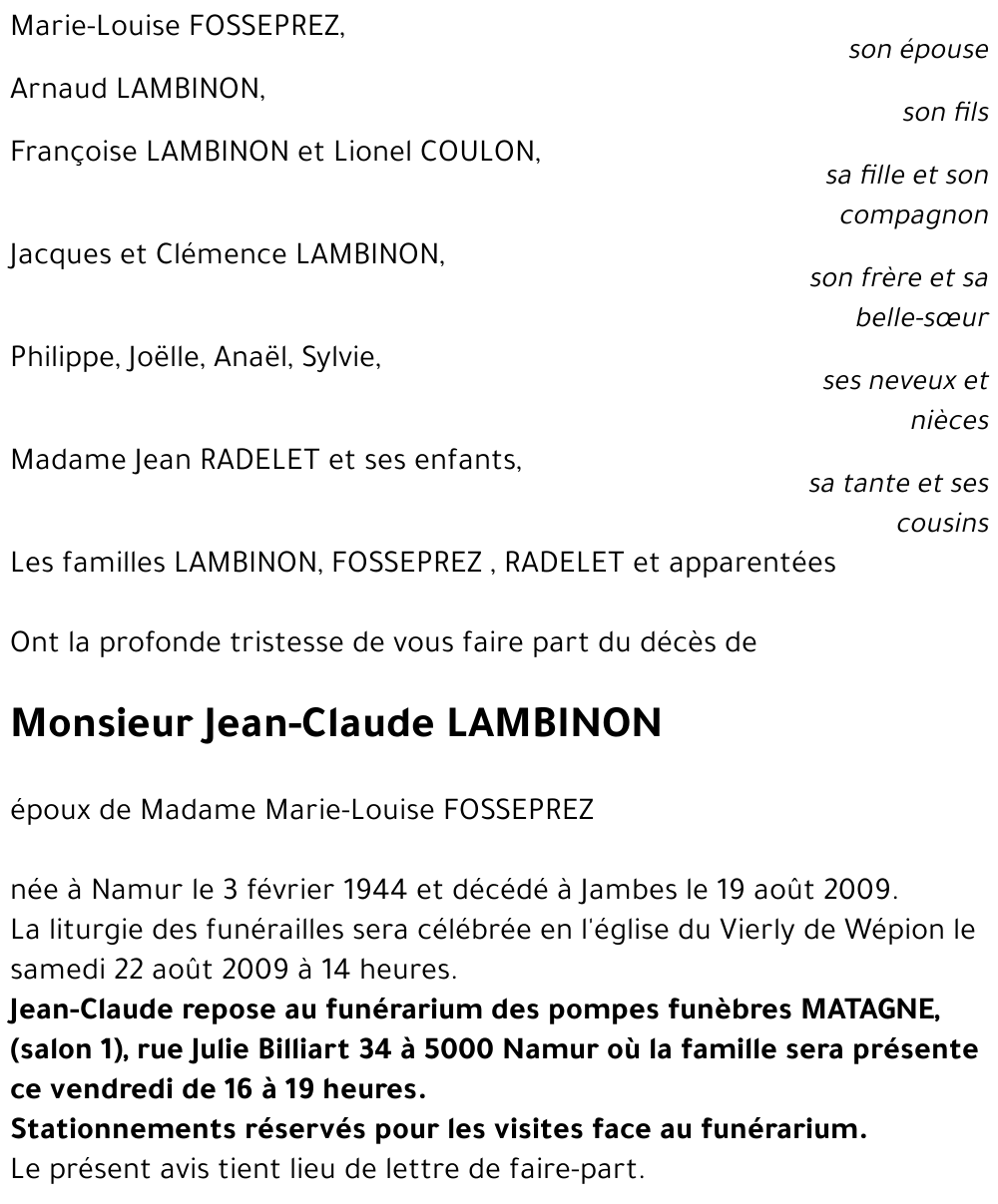 Jean-Claude LAMBINON