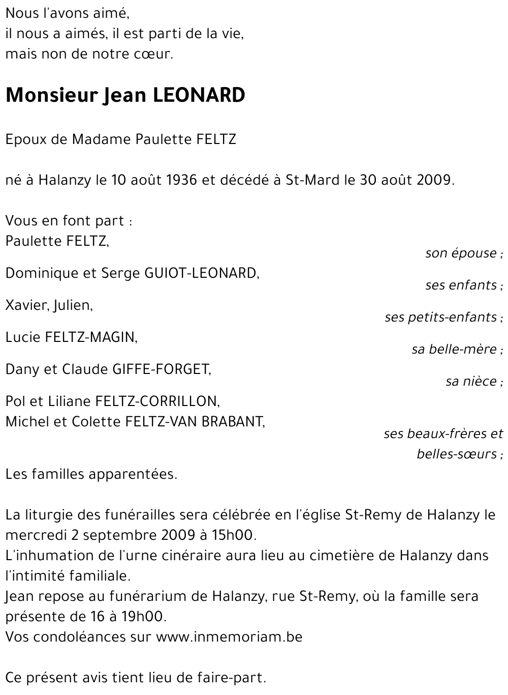 Jean LEONARD