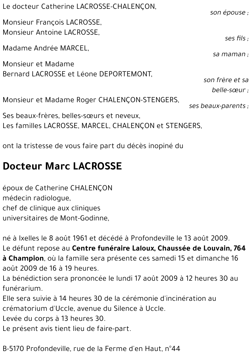 Marc LACROSSE