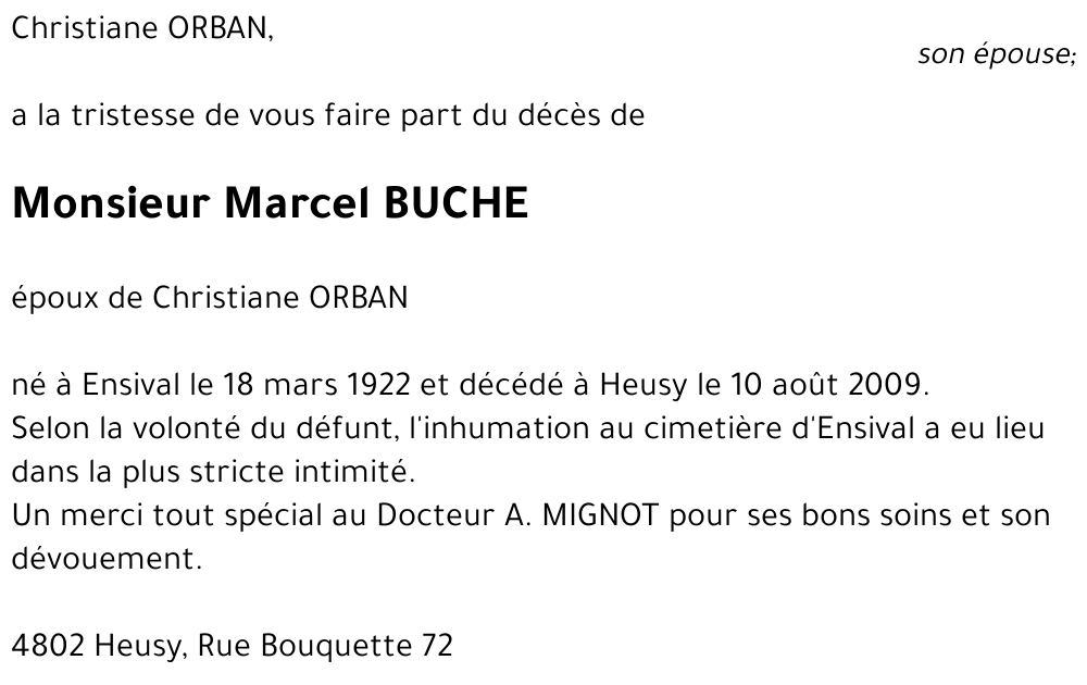 Marcel BUCHE