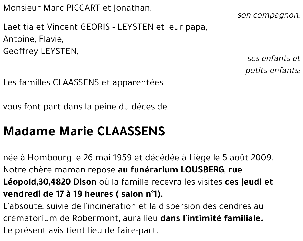 Marie CLAASSENS