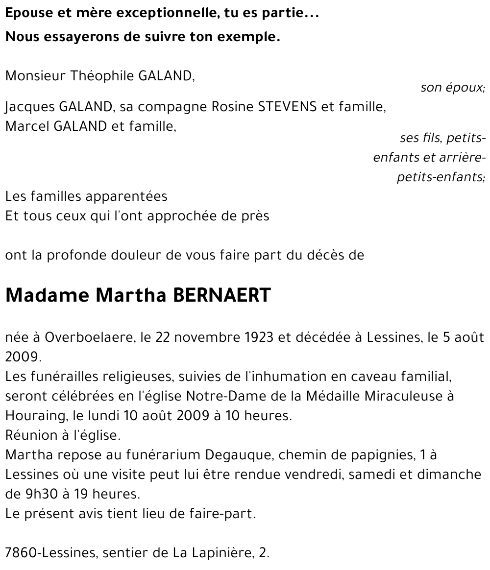 Martha BERNAERT