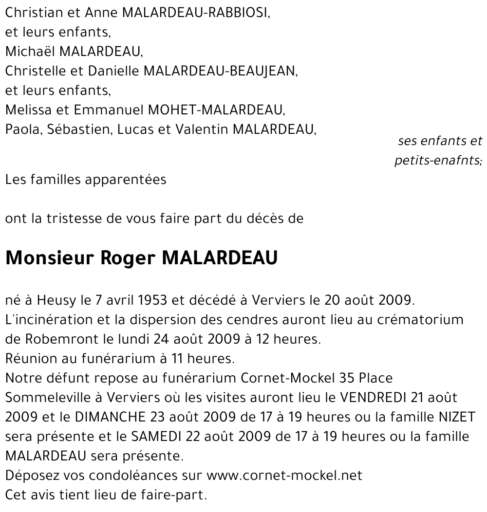 Roger MALARDEAU