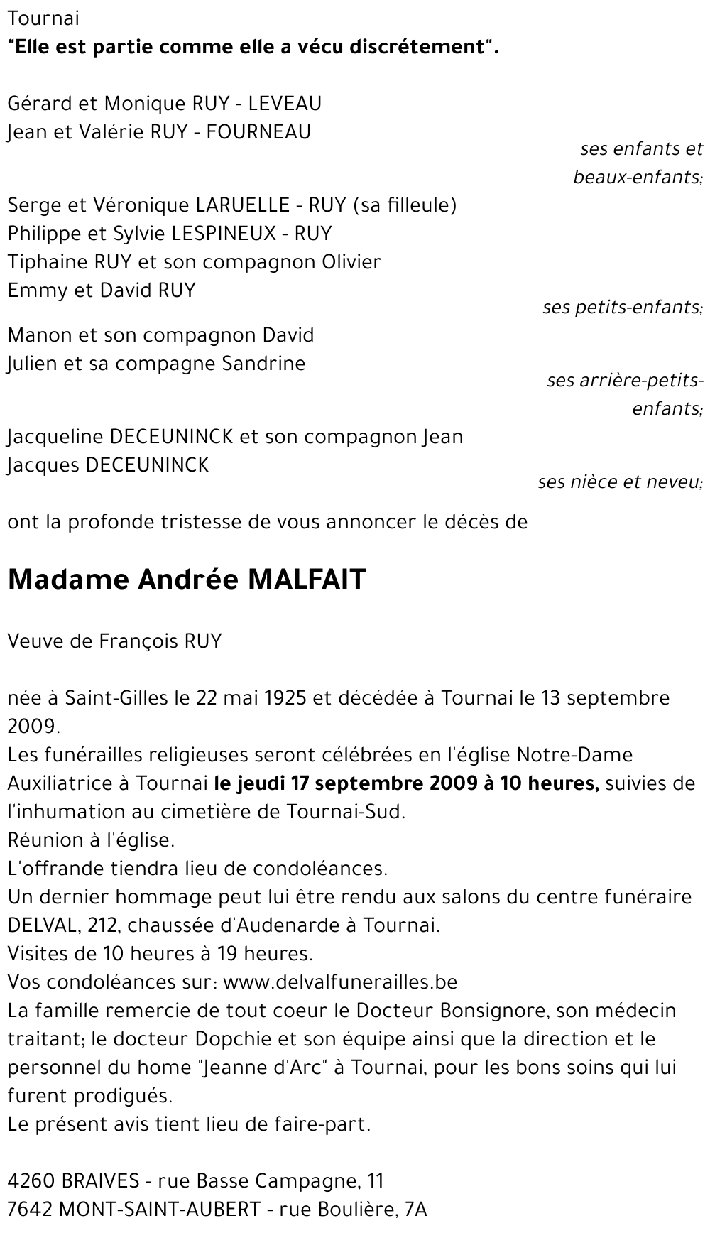 Andrée MALFAIT