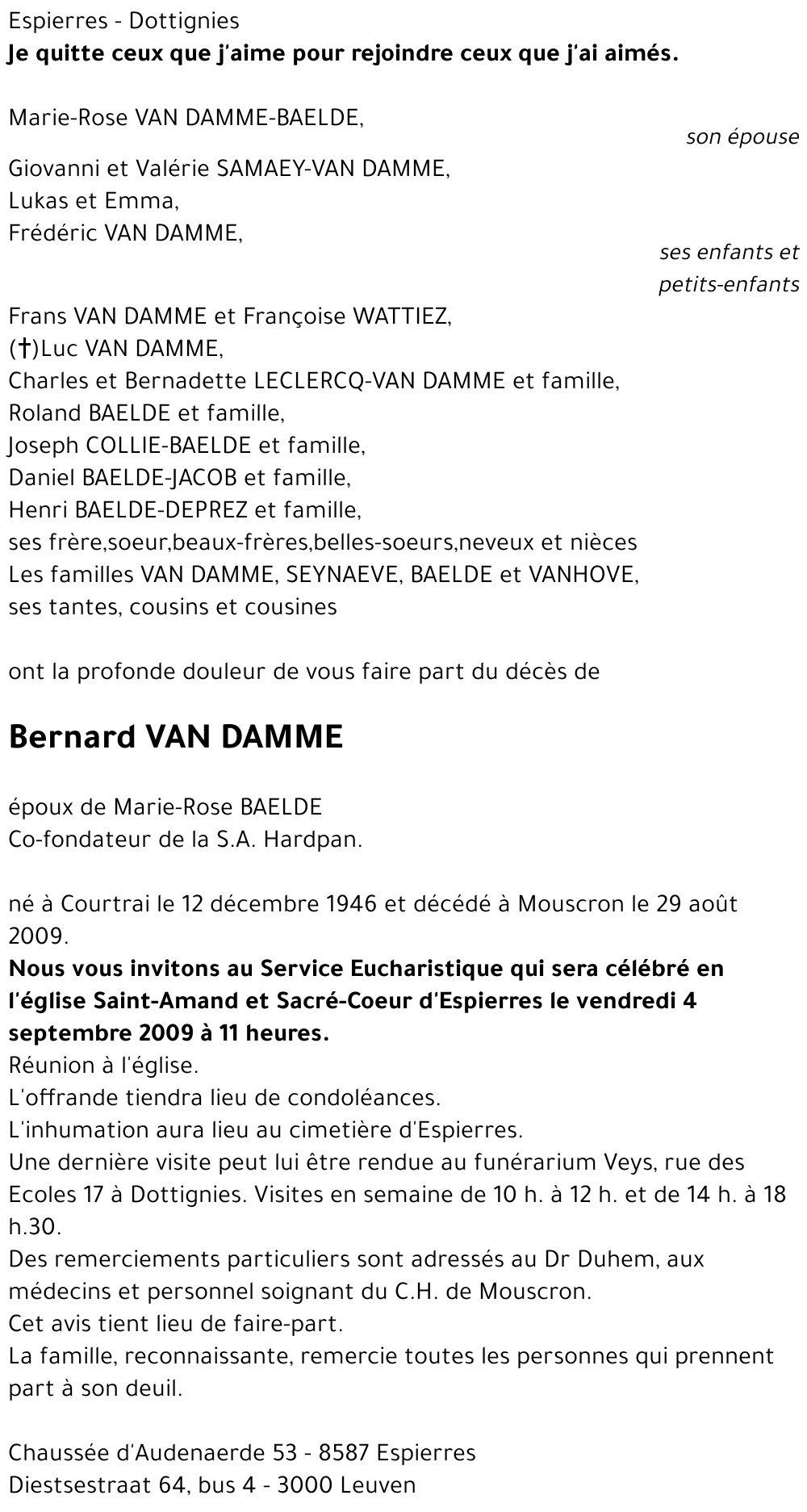 Bernard VAN DAMME