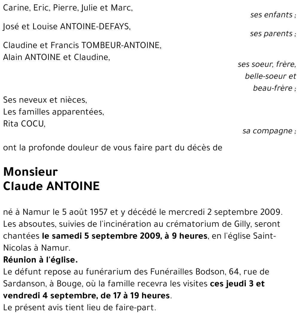 Claude ANTOINE