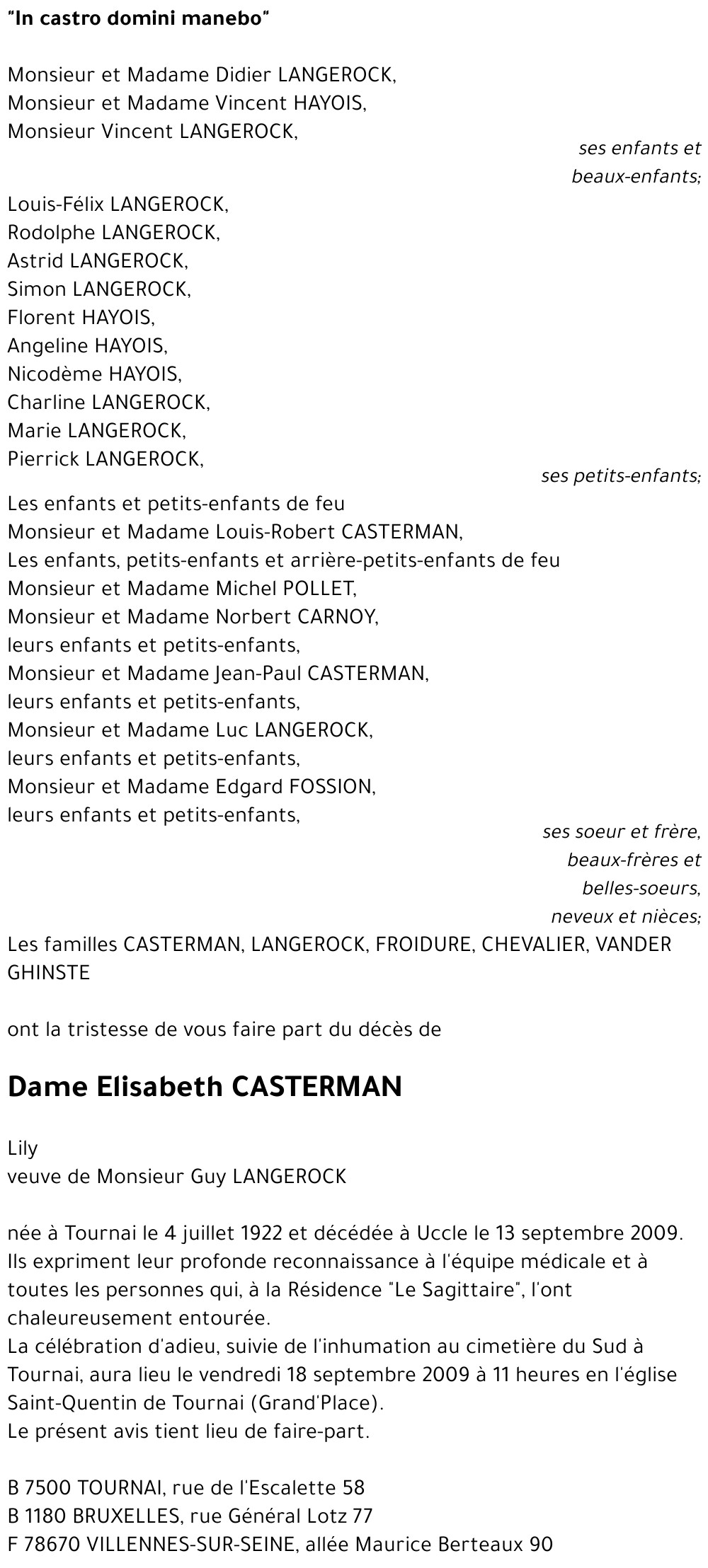 Elisabeth CASTERMAN