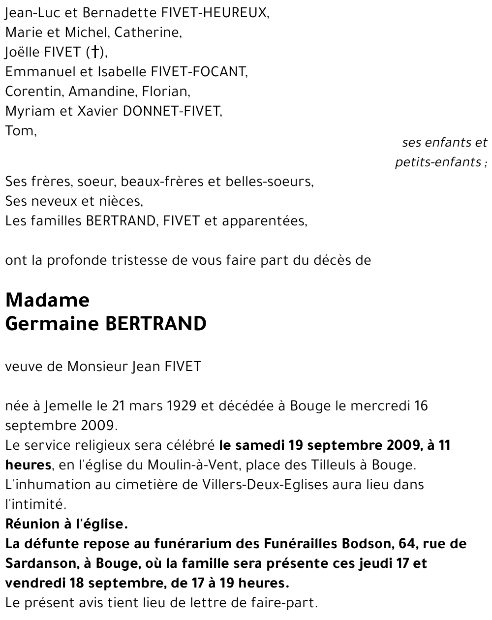 Germaine BERTRAND