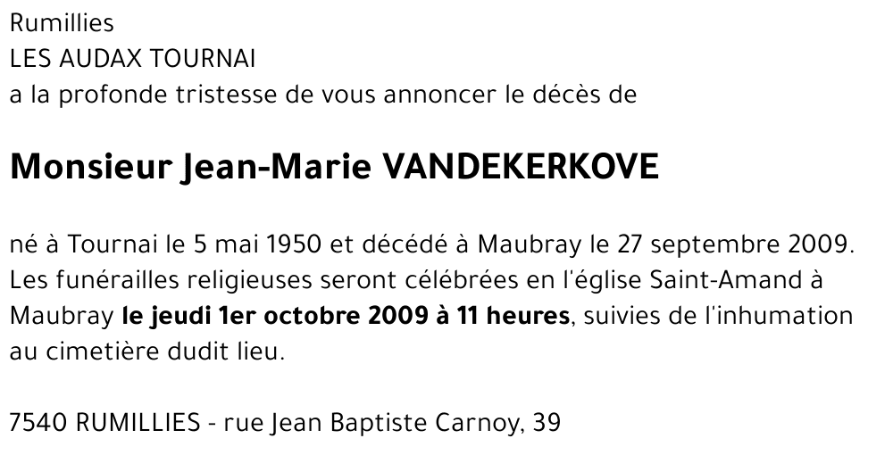 Jean-Marie VANDEKERKOVE