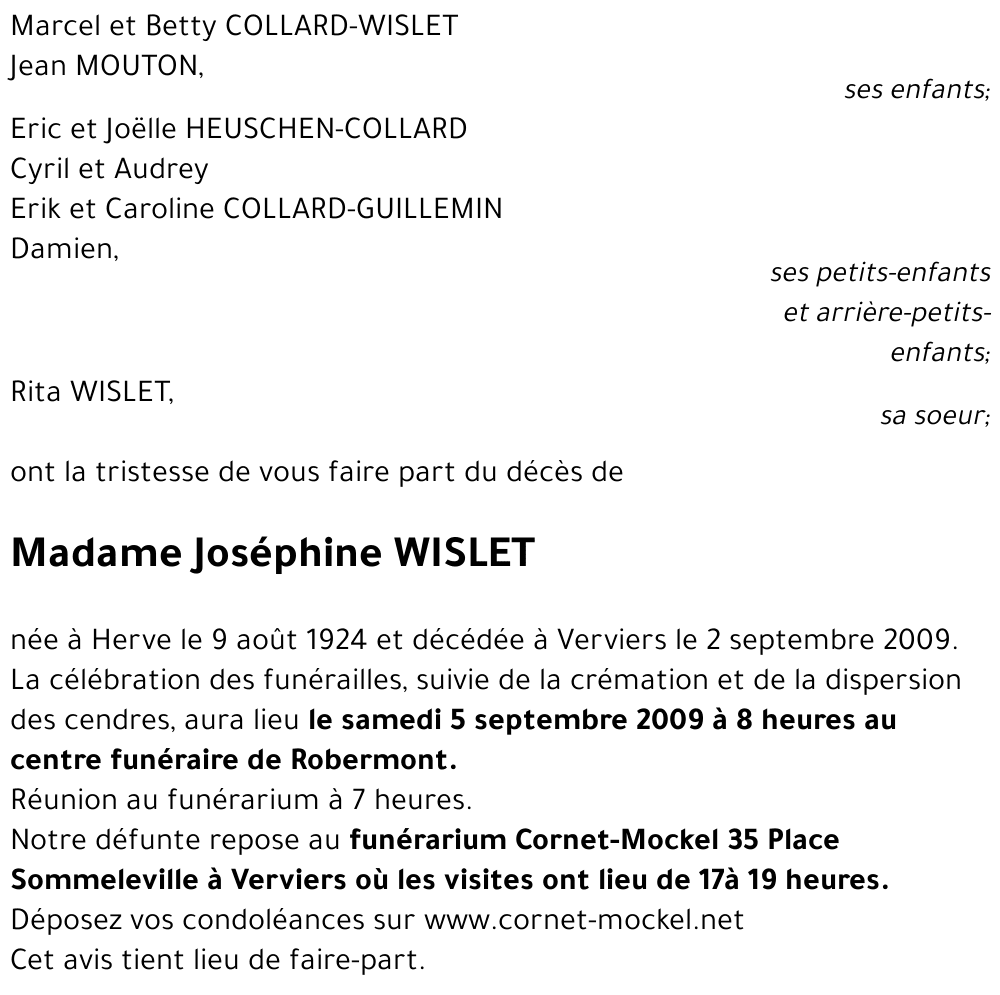 Joséphine WISLET