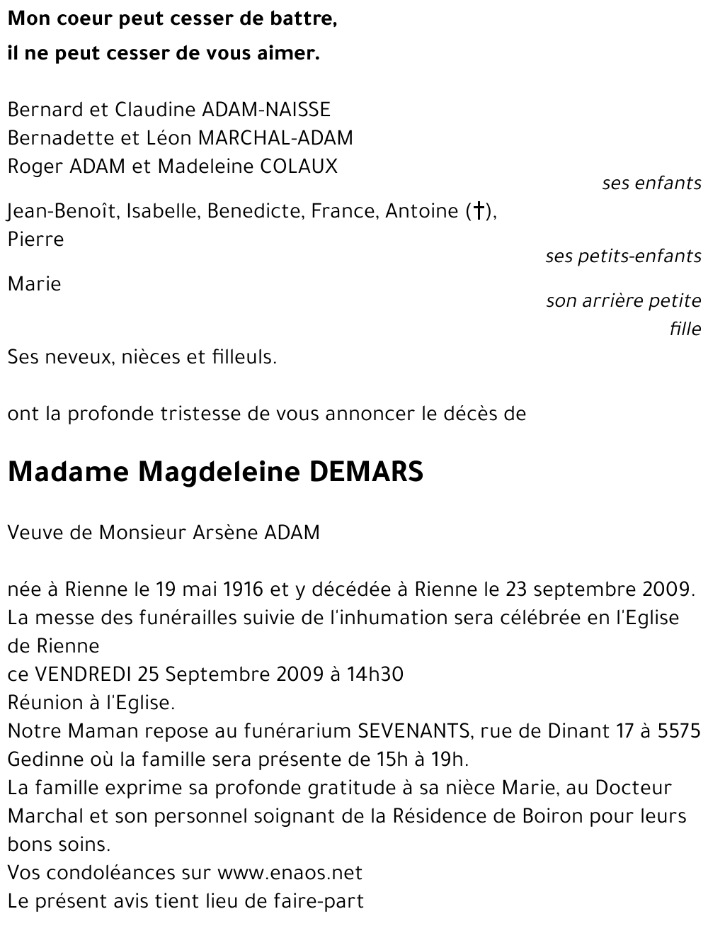 Magdeleine DEMARS