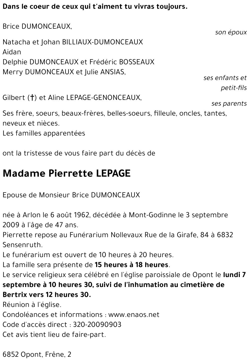 Pierrette LEPAGE
