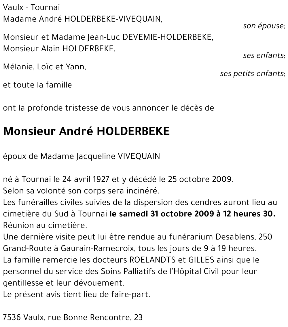 André HOLDERBEKE