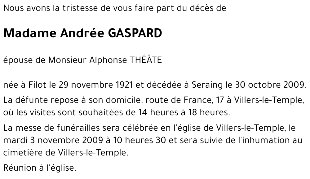 Andrée GASPARD