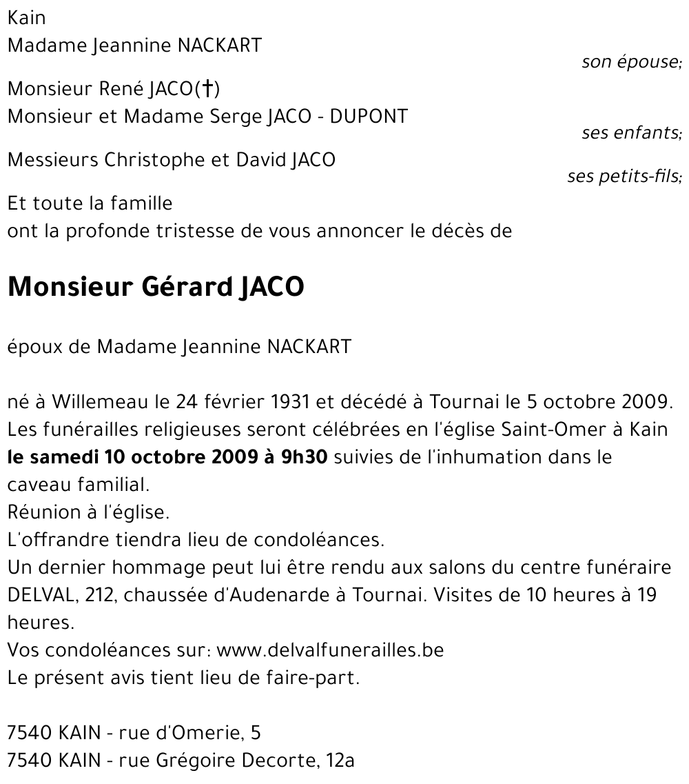Gérard JACO